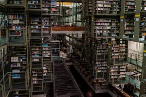 Interior of the Biblioteca Vasconcelos in Mexico City, Mexico